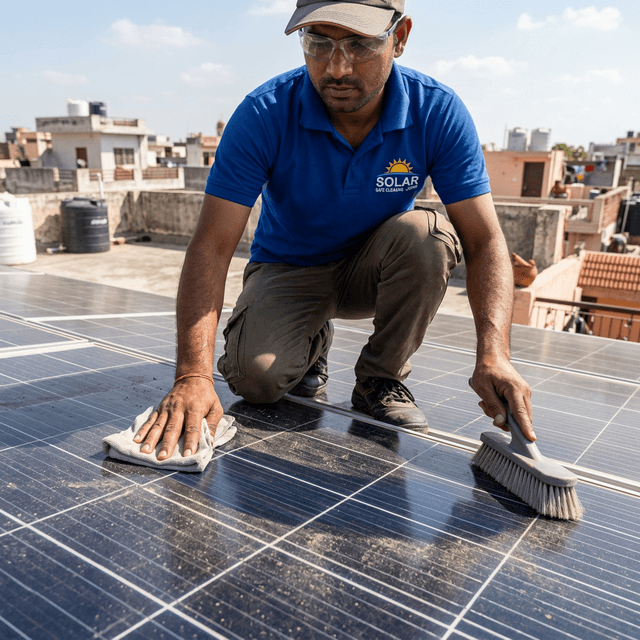 Solar panel dry cleaning in Wardha